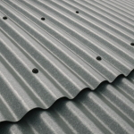 Close-up view of gray standing seam metal roof panels