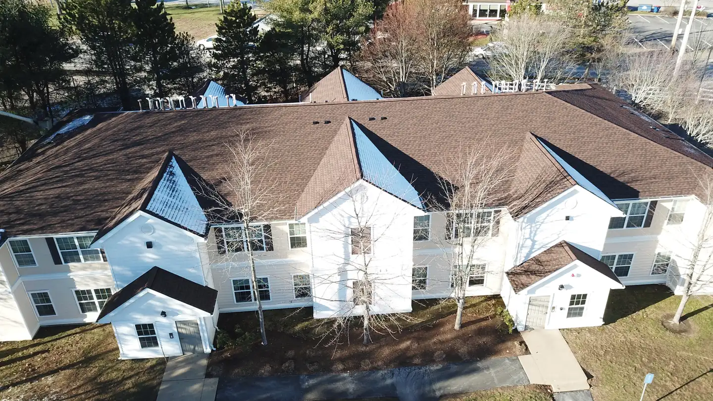 Completed multi-unit asphalt shingle roof replacement in Massachusetts